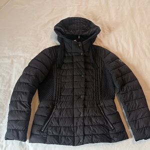 Bernardo Quilted Black Puffer Coat